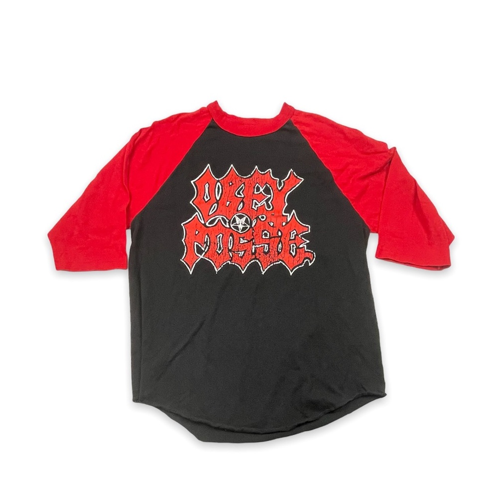 Obey Posse Anarchy baseball style long sleeve t shirt